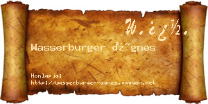 Wasserburger Ágnes névjegykártya