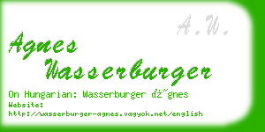 agnes wasserburger business card
